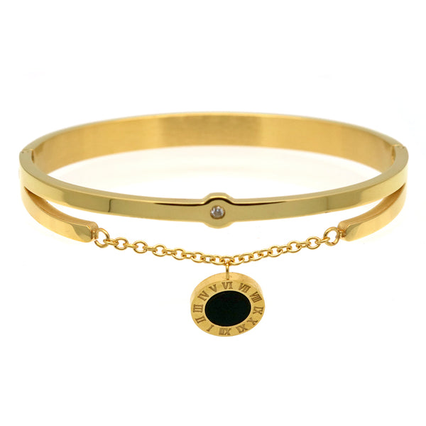 Black Resin Crystals Bangles