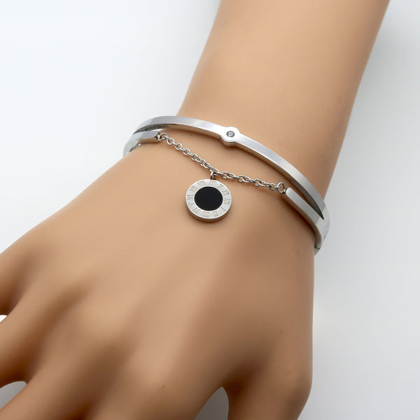 Black Resin Crystals Bangles