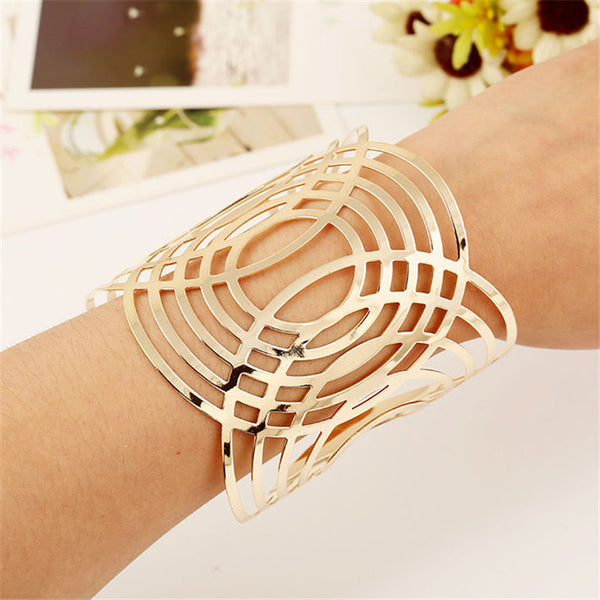 Oval Geometric Cuff Bracelet