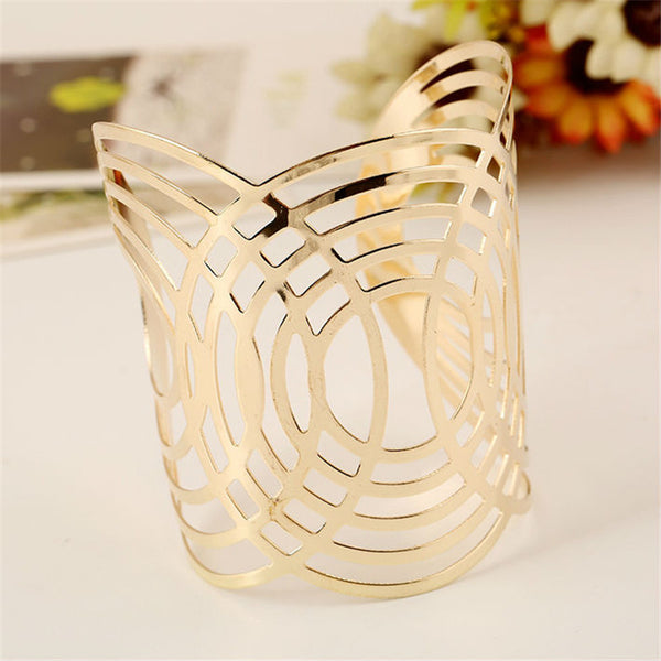 Oval Geometric Cuff Bracelet