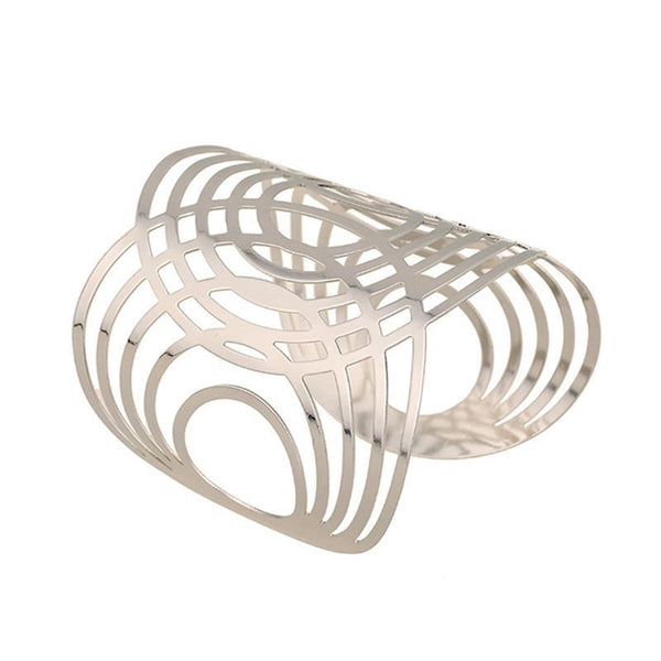 Oval Geometric Cuff Bracelet