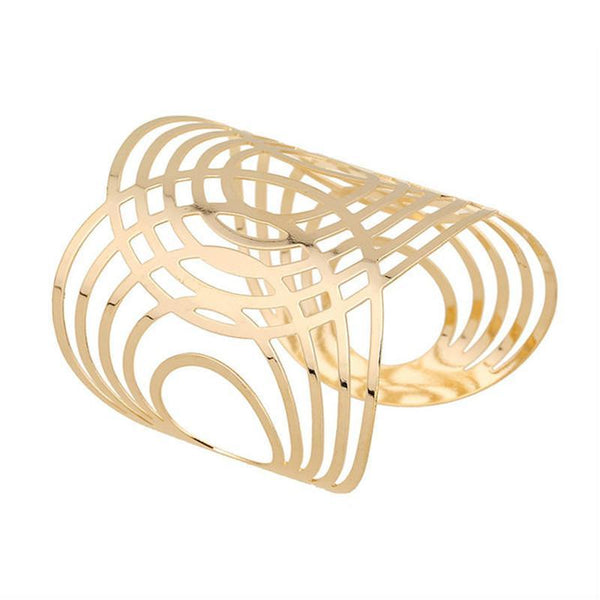 Oval Geometric Cuff Bracelet