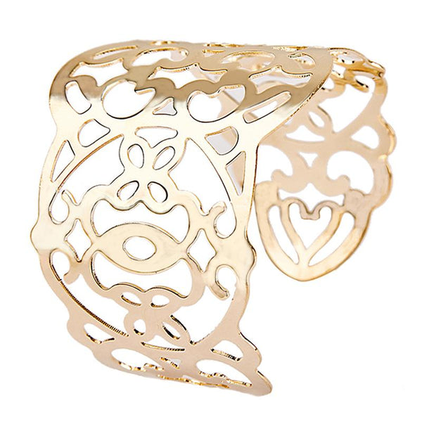 Hollow Charm Cuff Bracelet