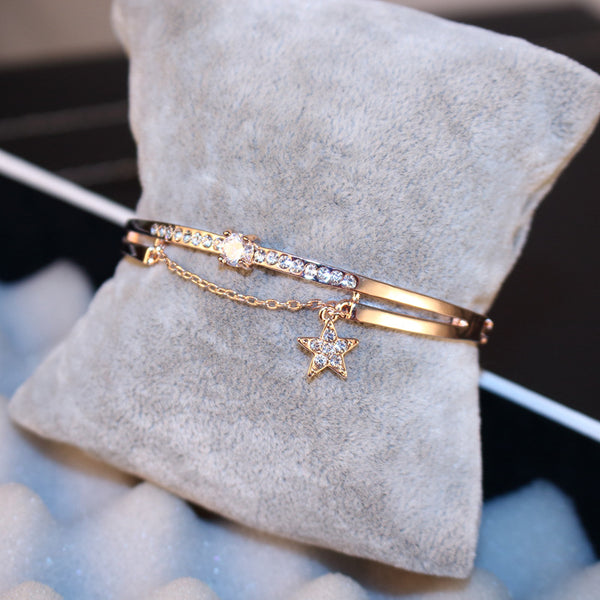 Crystal Star Bangle Bracelet
