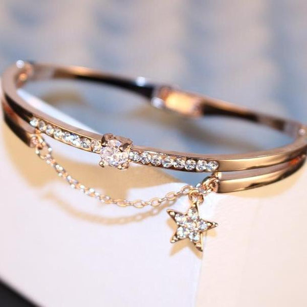 Crystal Star Bangle Bracelet