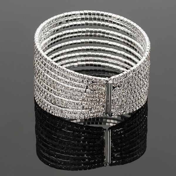 Crystal Pave Link Cuff Bracelet