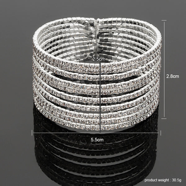 Crystal Pave Link Cuff Bracelet