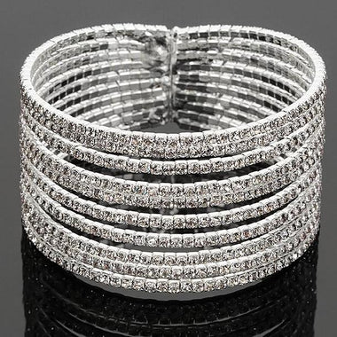 Crystal Pave Link Cuff Bracelet