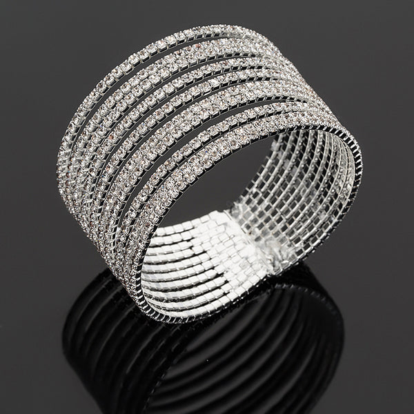 Crystal Pave Link Cuff Bracelet