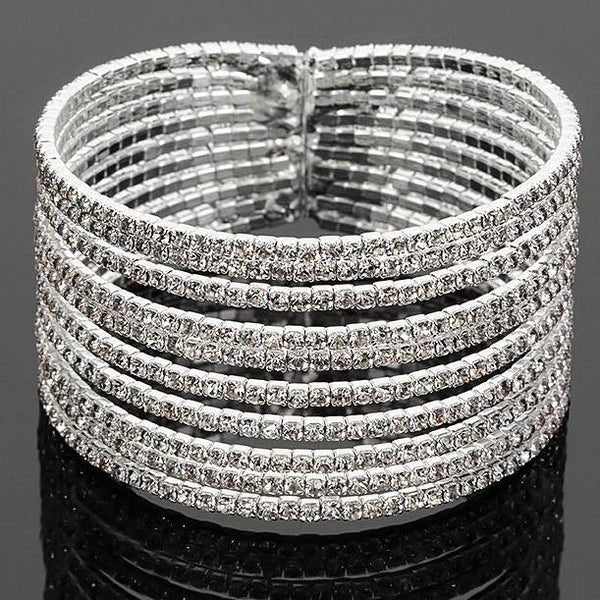 Crystal Pave Link Cuff Bracelet
