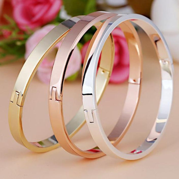 Crystal Buckle Bangle Bracelet