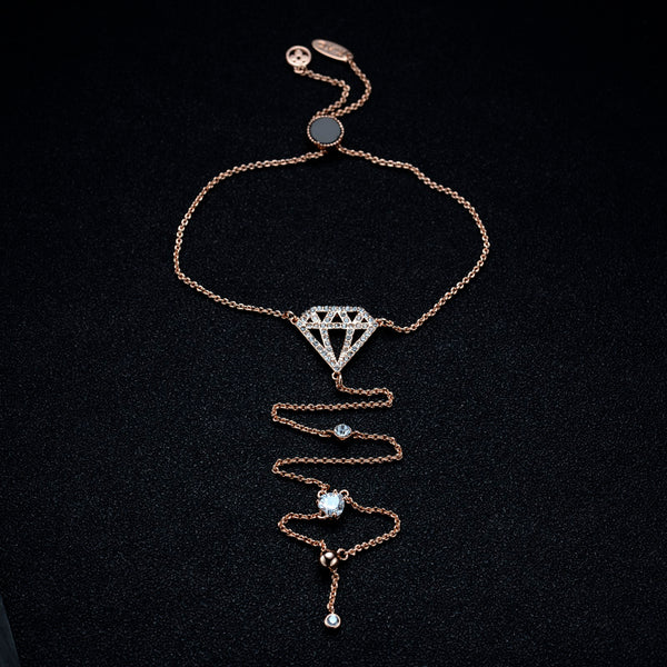 Cubic Zircon Hand Chain Bracelet