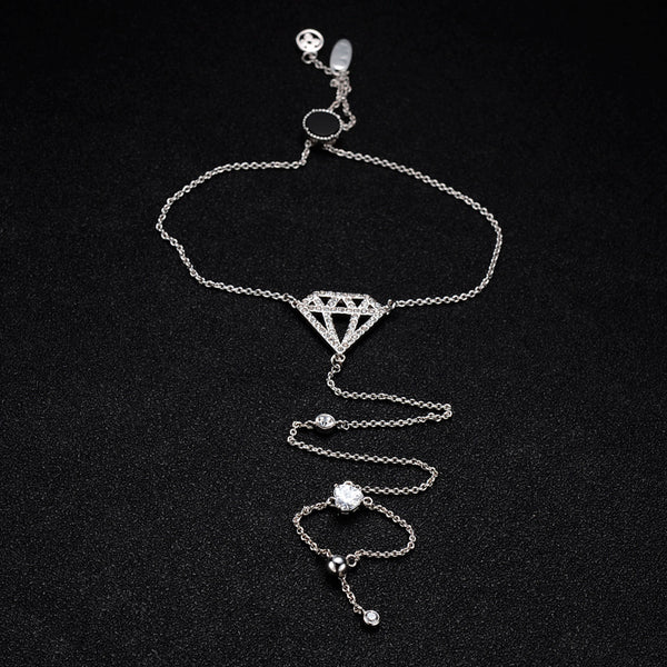 Cubic Zircon Hand Chain Bracelet