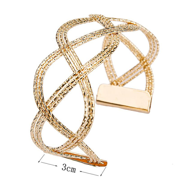 Gold Charm Hollow Cuff Bracelet