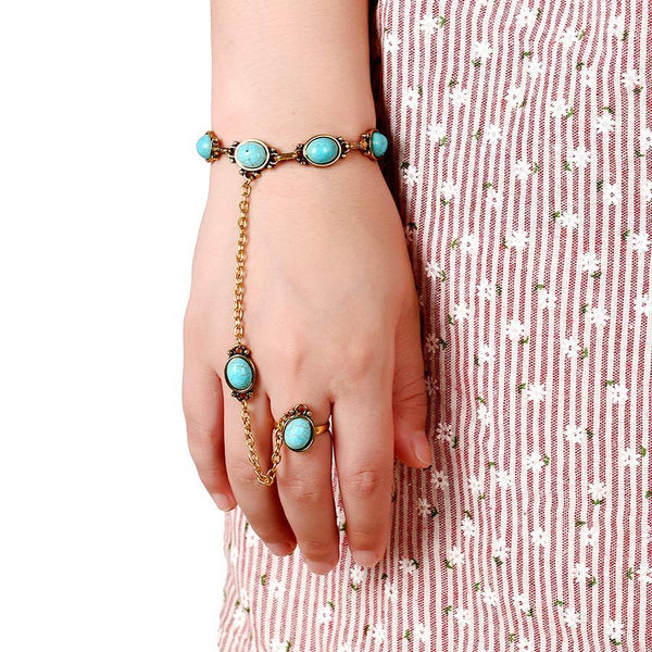 Bohemian Blue Bead Charm Bracelet