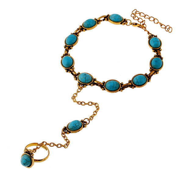 Bohemian Blue Bead Charm Bracelet