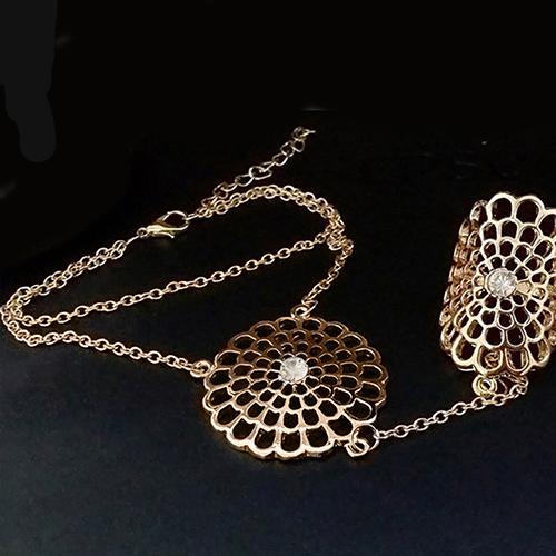 Fashion Hollow Out Flower Chain Bracelet