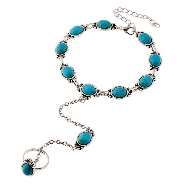 Bohemian Blue Bead Charm Bracelet